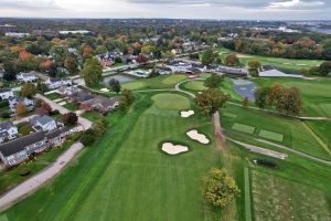 Wannamoisett 18th Green Aerial